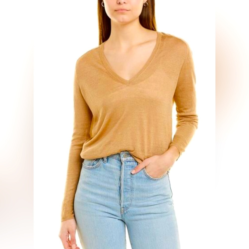 Theory Adrianna Sag Harbor linen blend v neck size P